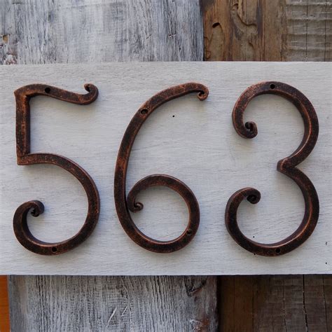 rustic white metal house numbers|Metal Rustic House Numbers .